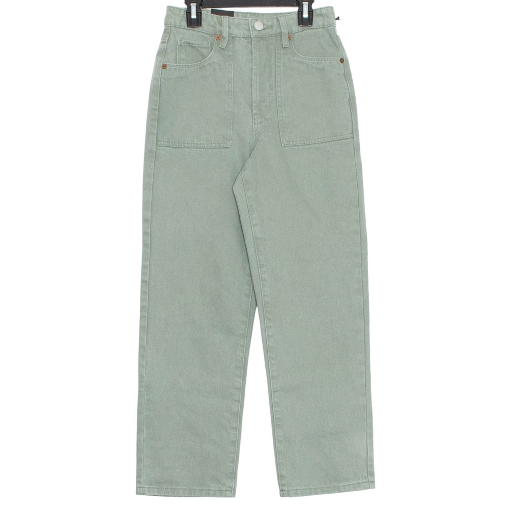 NWT BlankNYC Jeans Baxter Ribcage Straight Button Fly Minimalist Boho Green 25